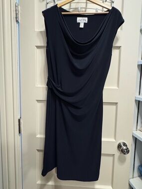 Joseph Ribkoff Navy Cowl Neck Midi Dress